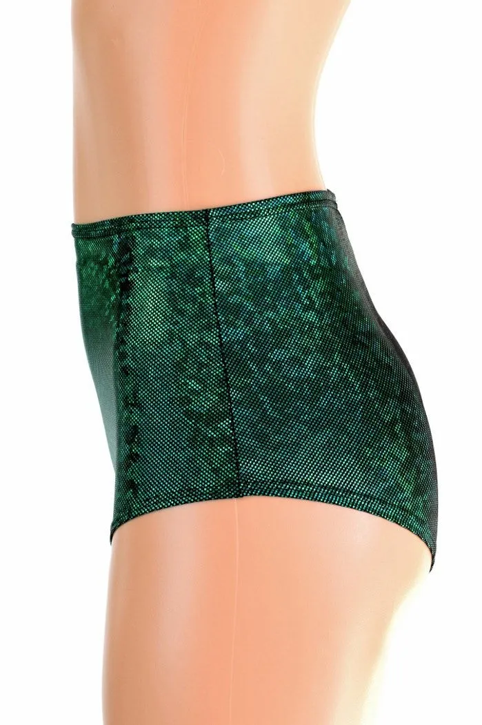 Green Kaleidoscope High Waist Siren Shorts