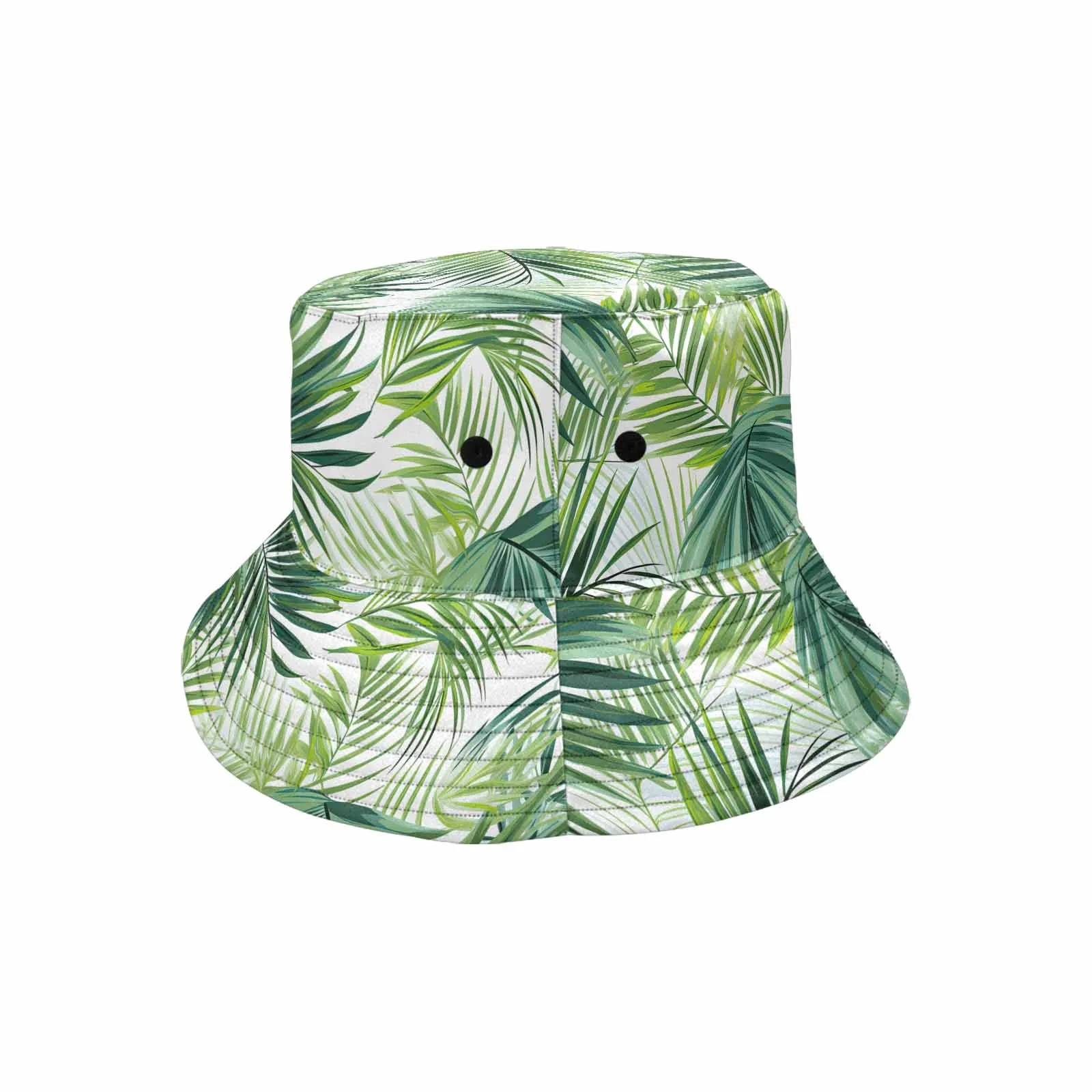 Green Palm Leaves  Unisex Summer Single-Layer Bucket Hat