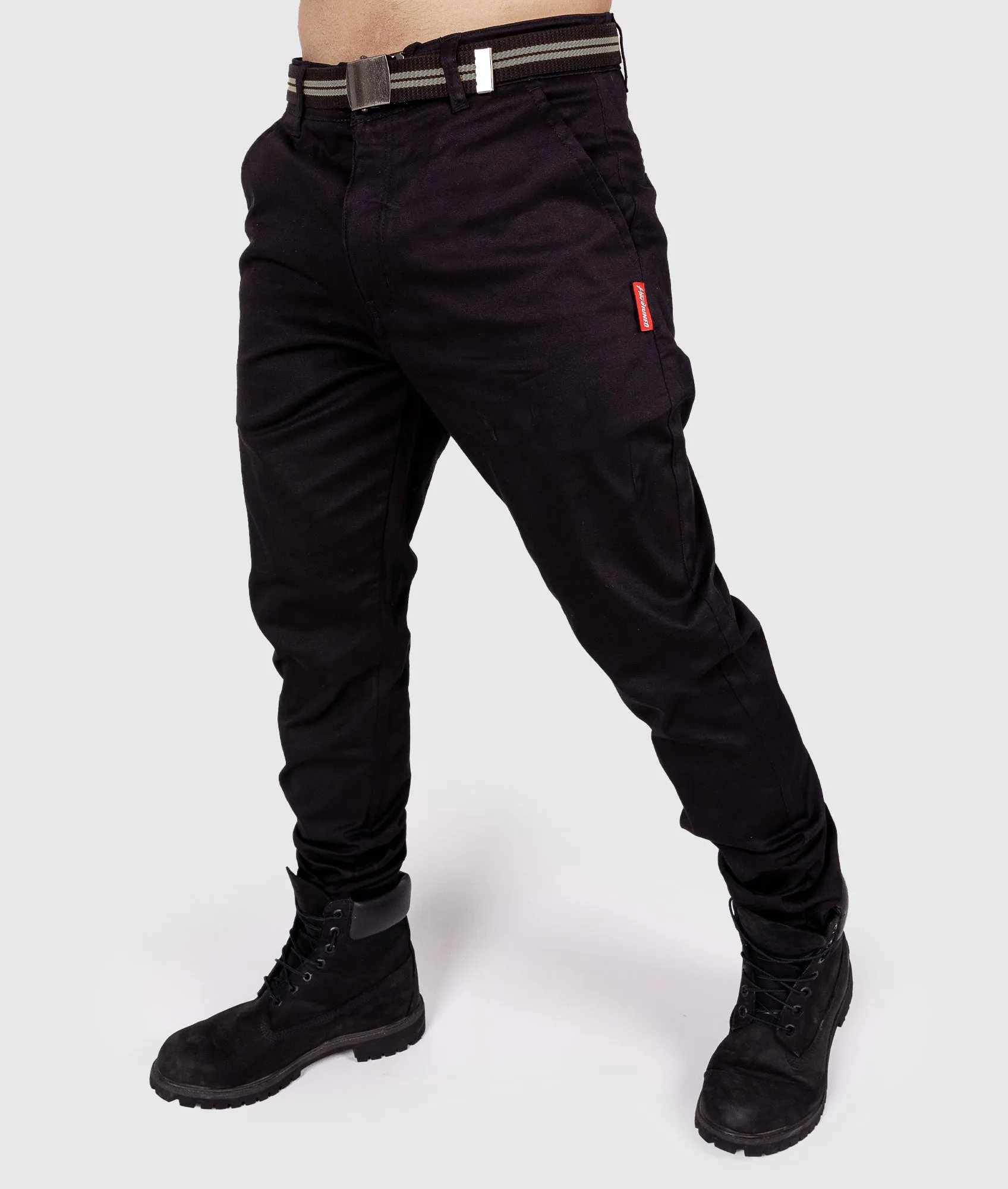 HardTuned Grid Cuffed Chinos - Black