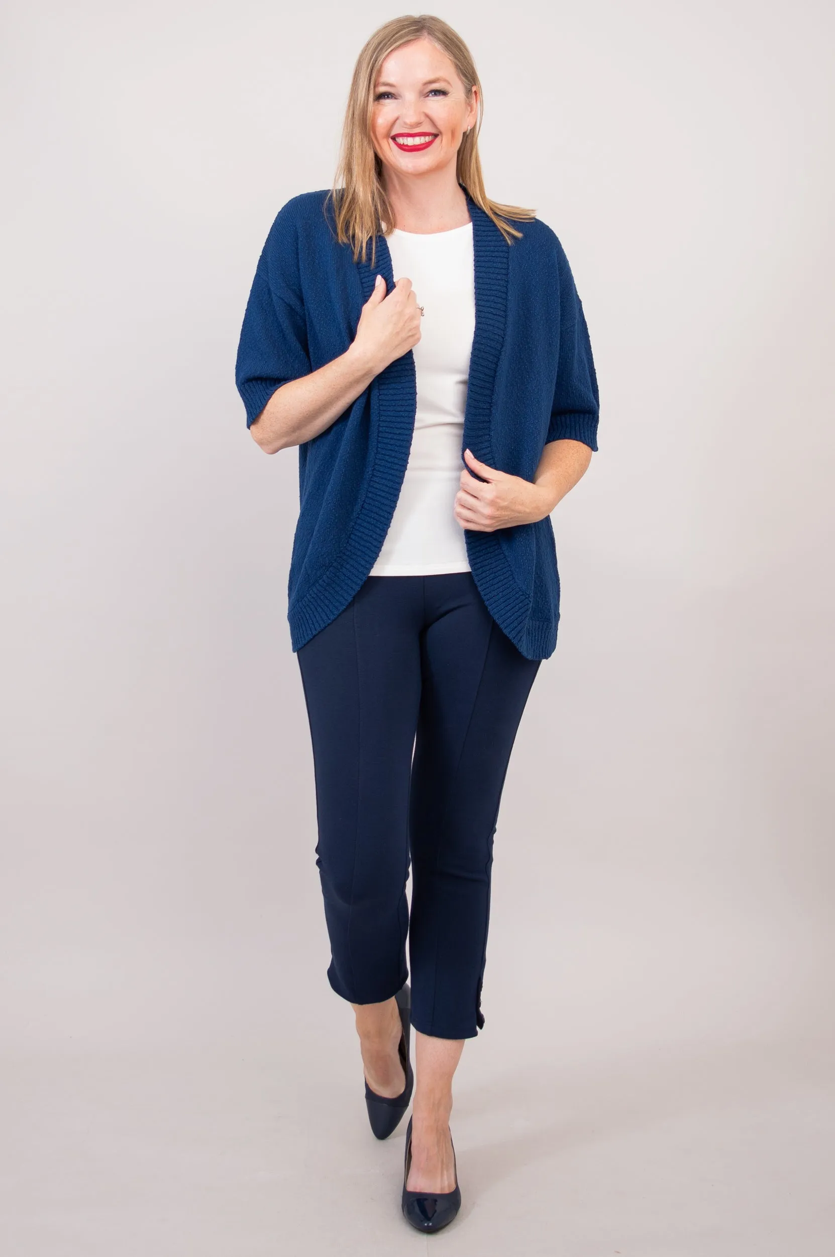 Jana Cardigan, Blue, Cotton