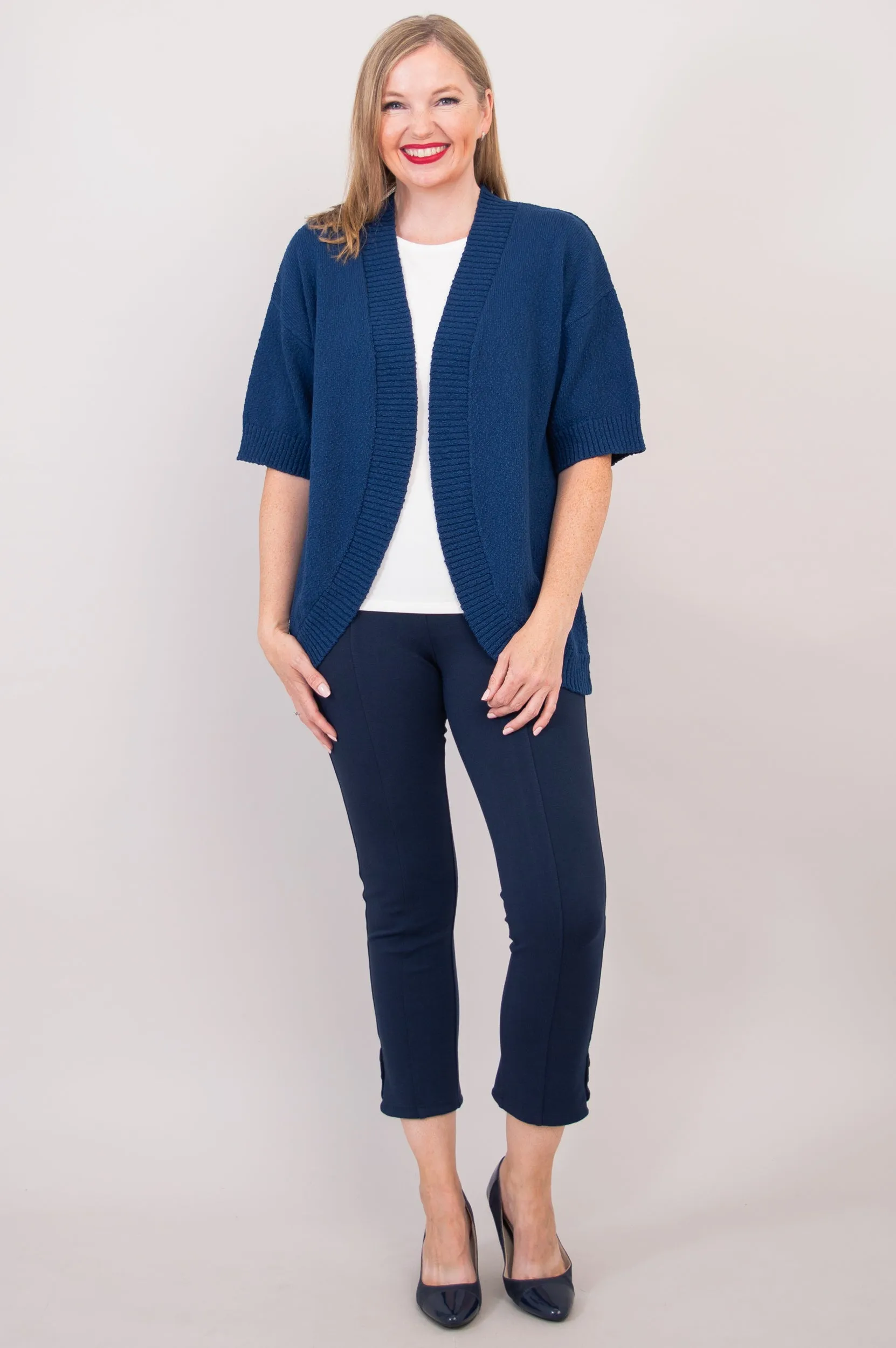 Jana Cardigan, Blue, Cotton