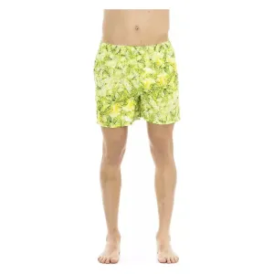 Just Cavalli Green Polyester Men's Swimwear Shorts