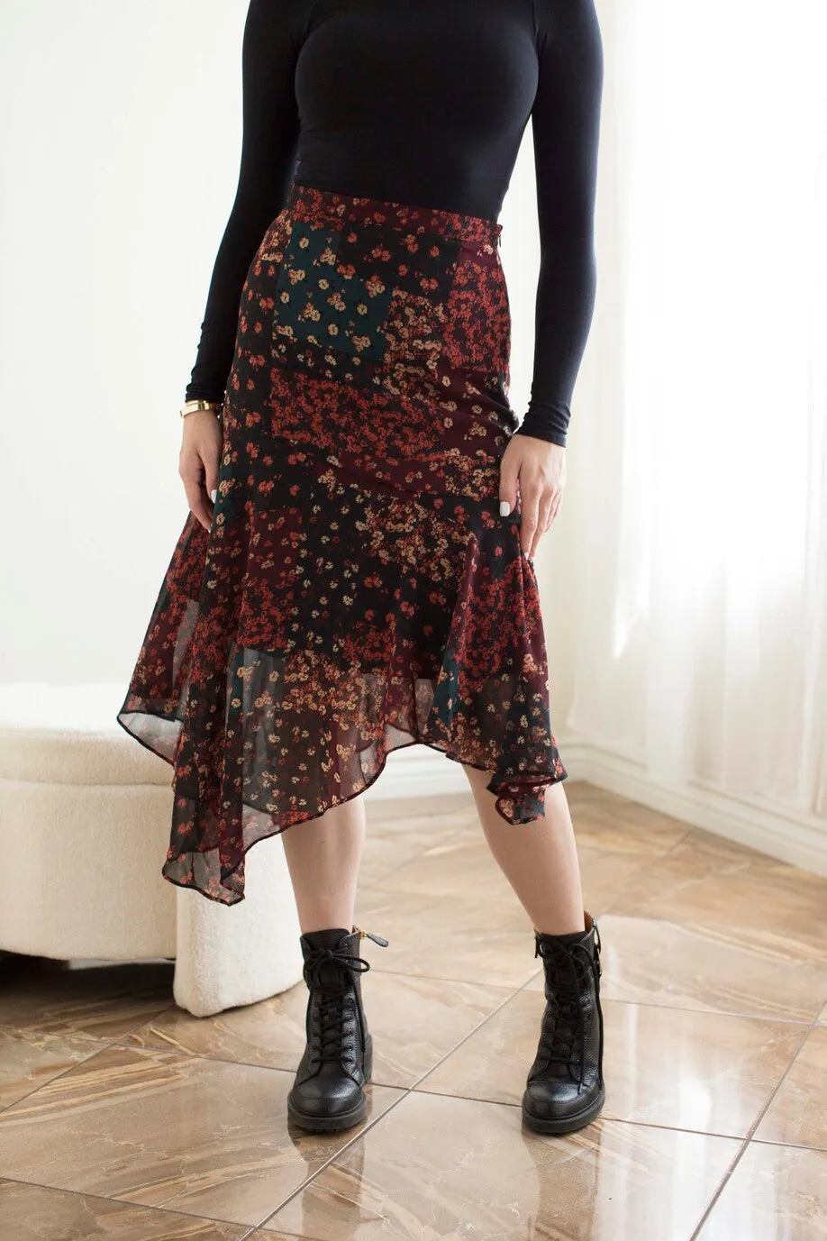 Kerchief Hem Skirt