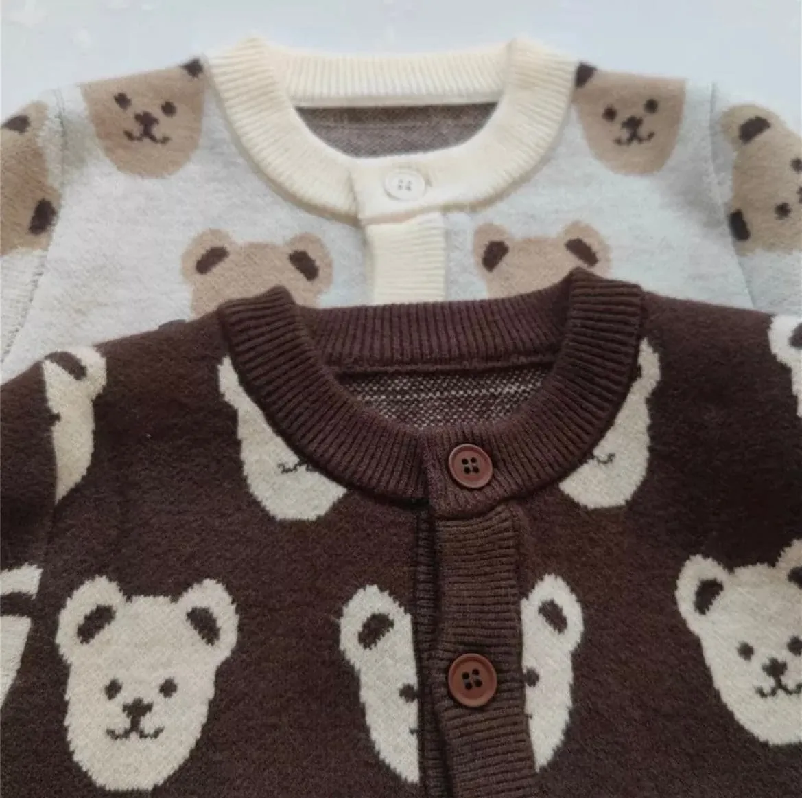 Knitted Teddy Bear Cardigan - Milk