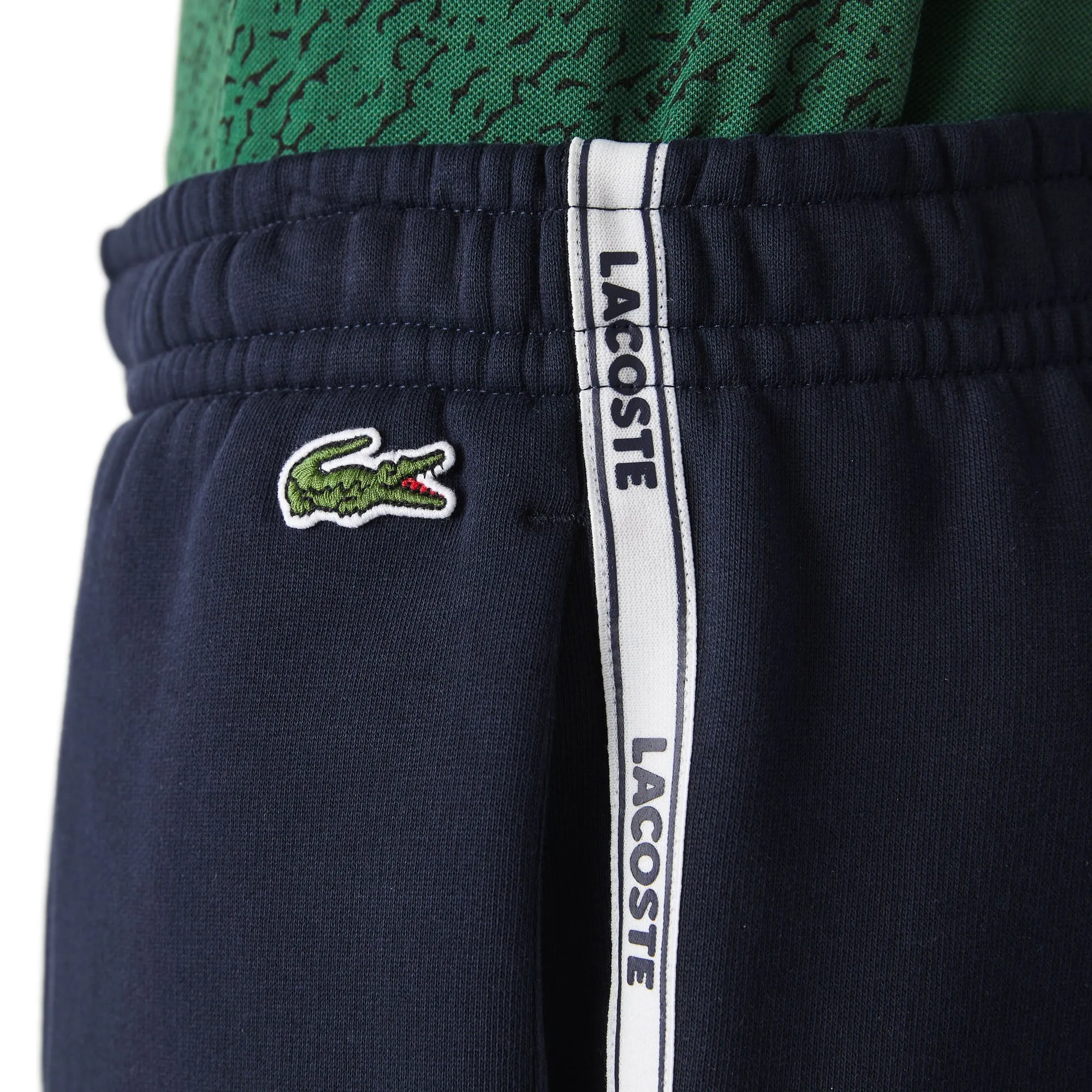 Lacoste Men's Signature Logo Tape Cotton Fleece Shorts