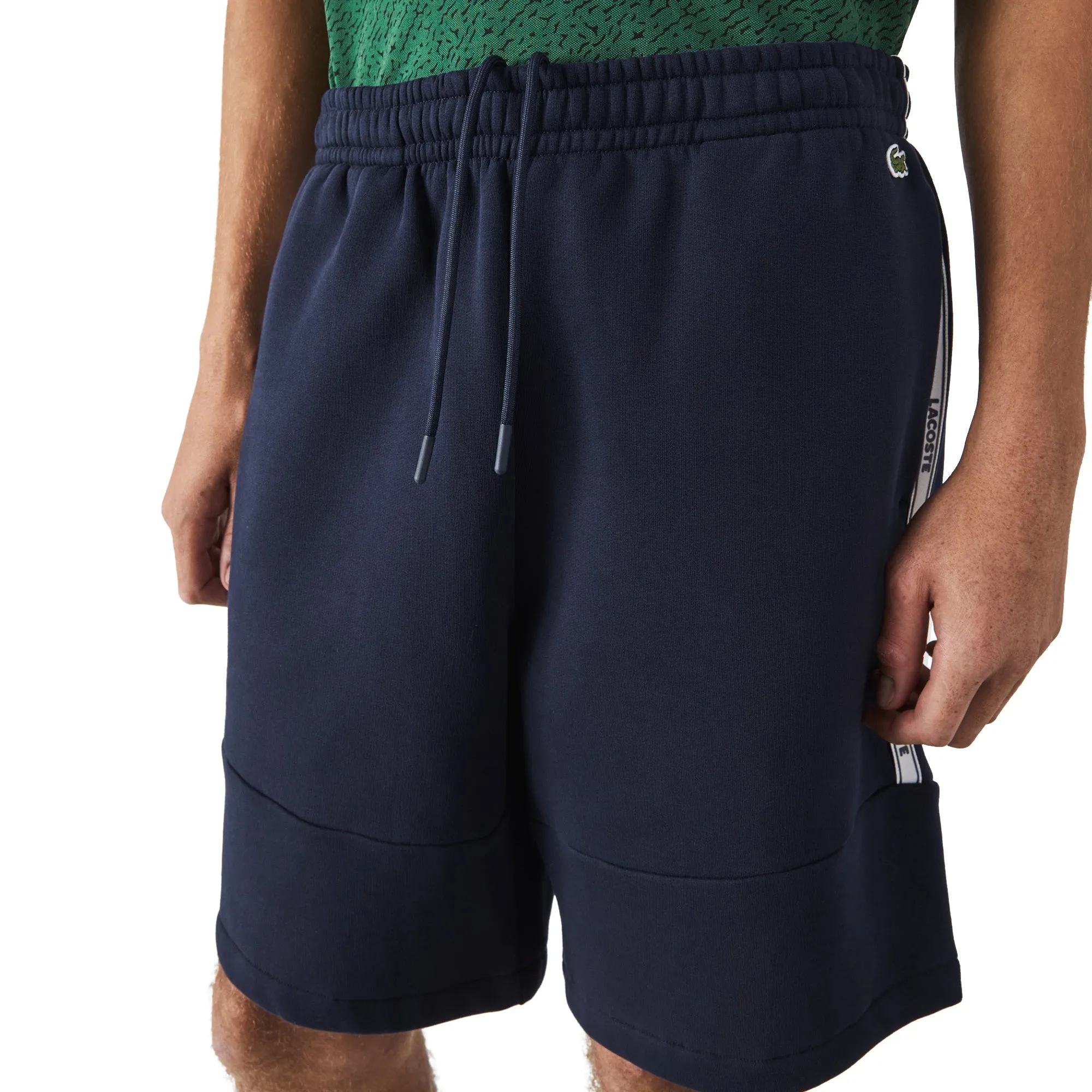 Lacoste Men's Signature Logo Tape Cotton Fleece Shorts