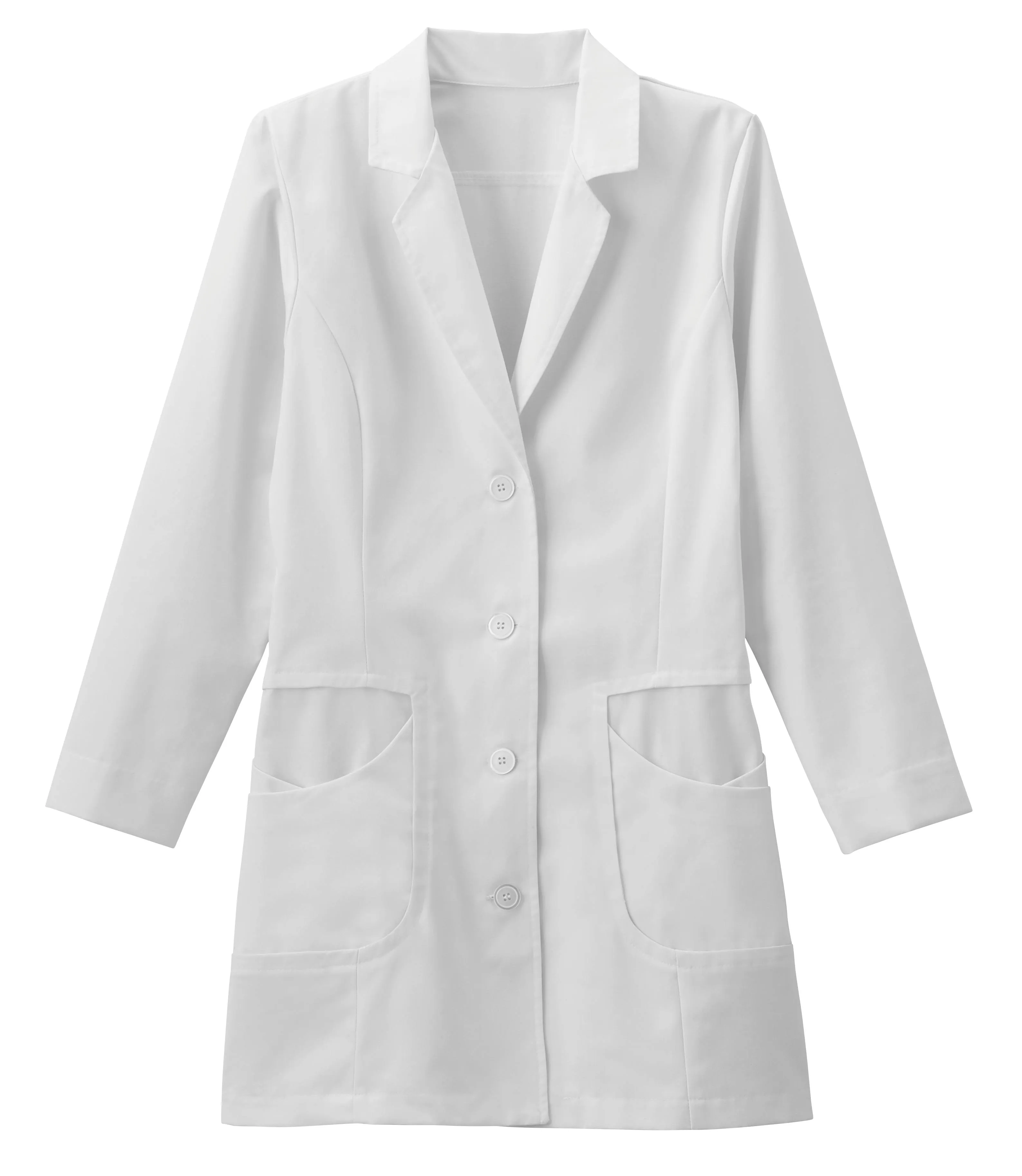 Ladies 33" High Collar Stretch Labcoat by Meta Pro