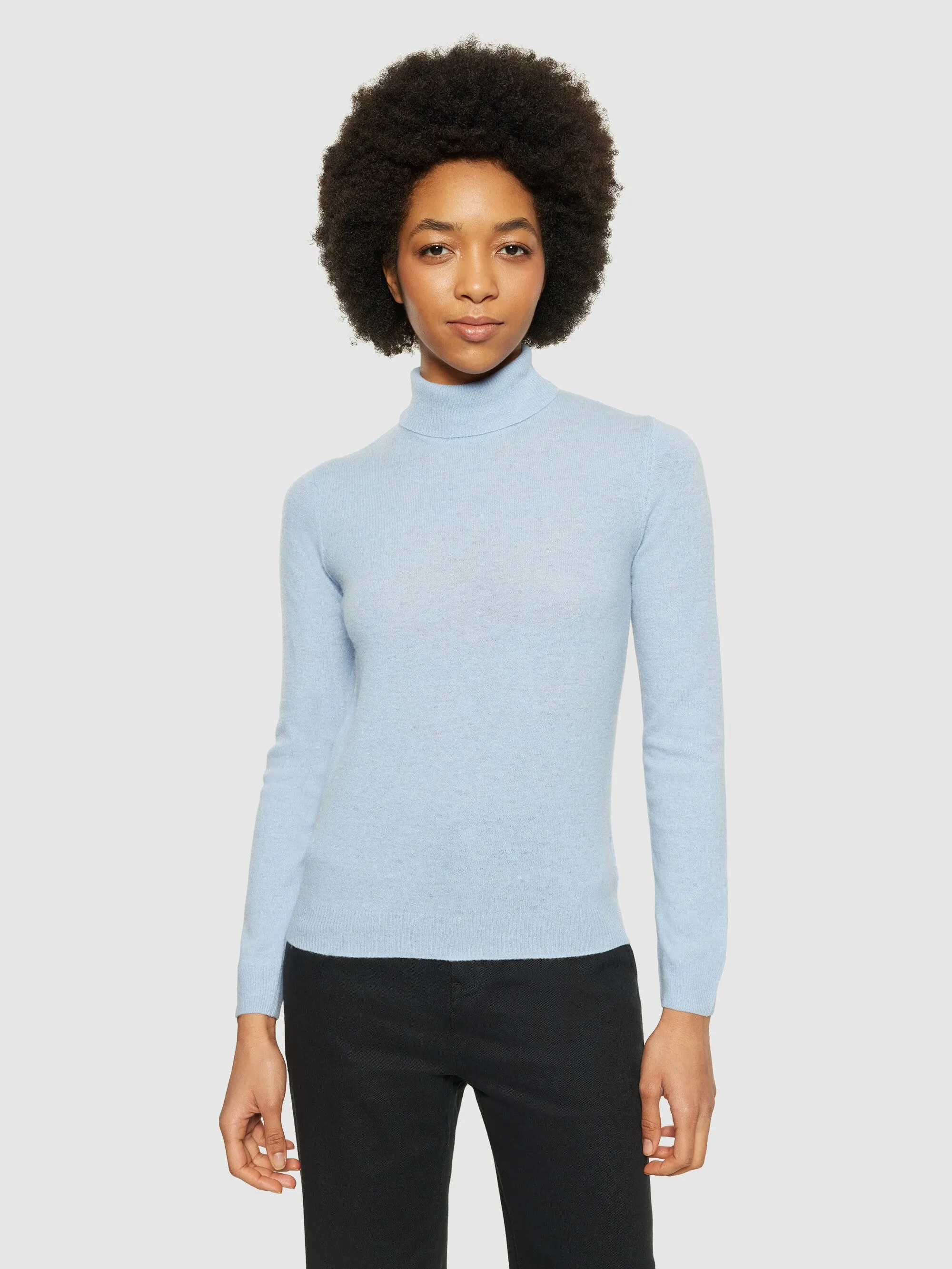 Lambswool roll neck - Asley Blue