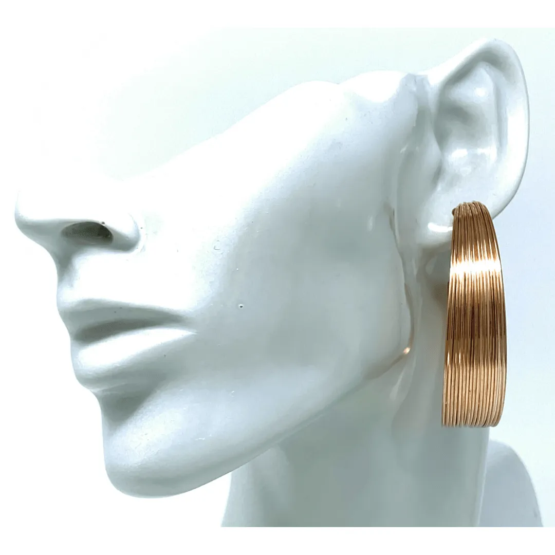 Large Rose Gold Hoop Earrings