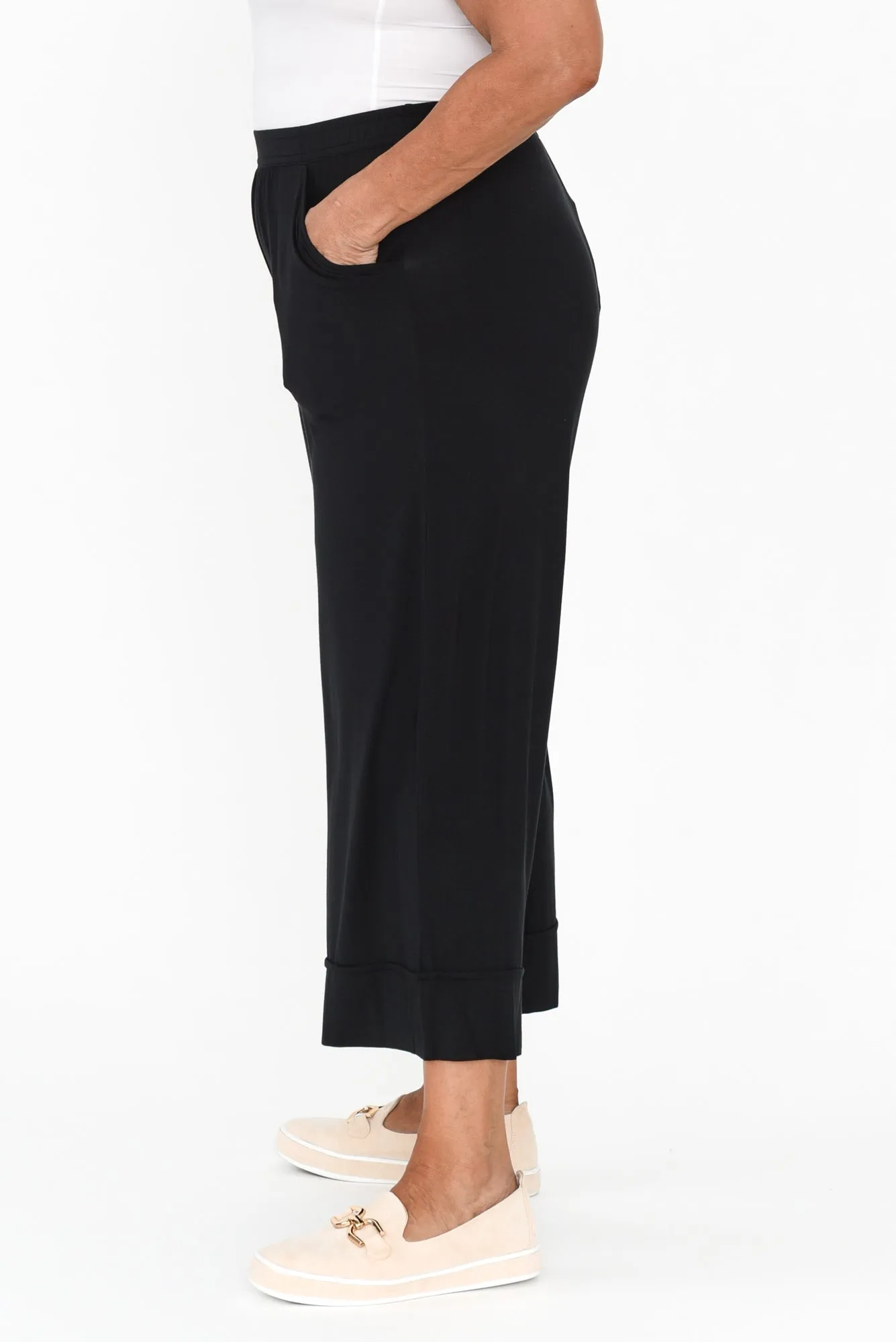 Lena Black Micro Modal Resort Pants