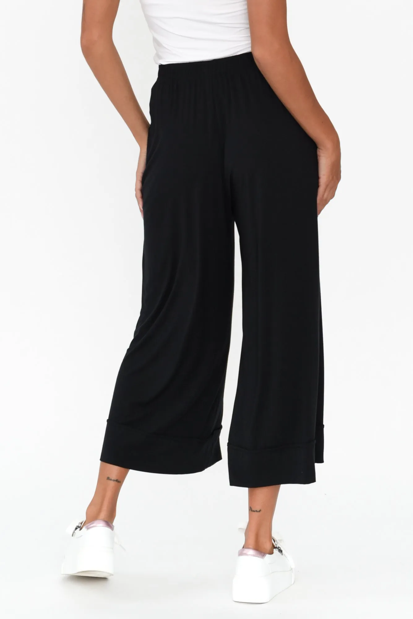 Lena Black Micro Modal Resort Pants