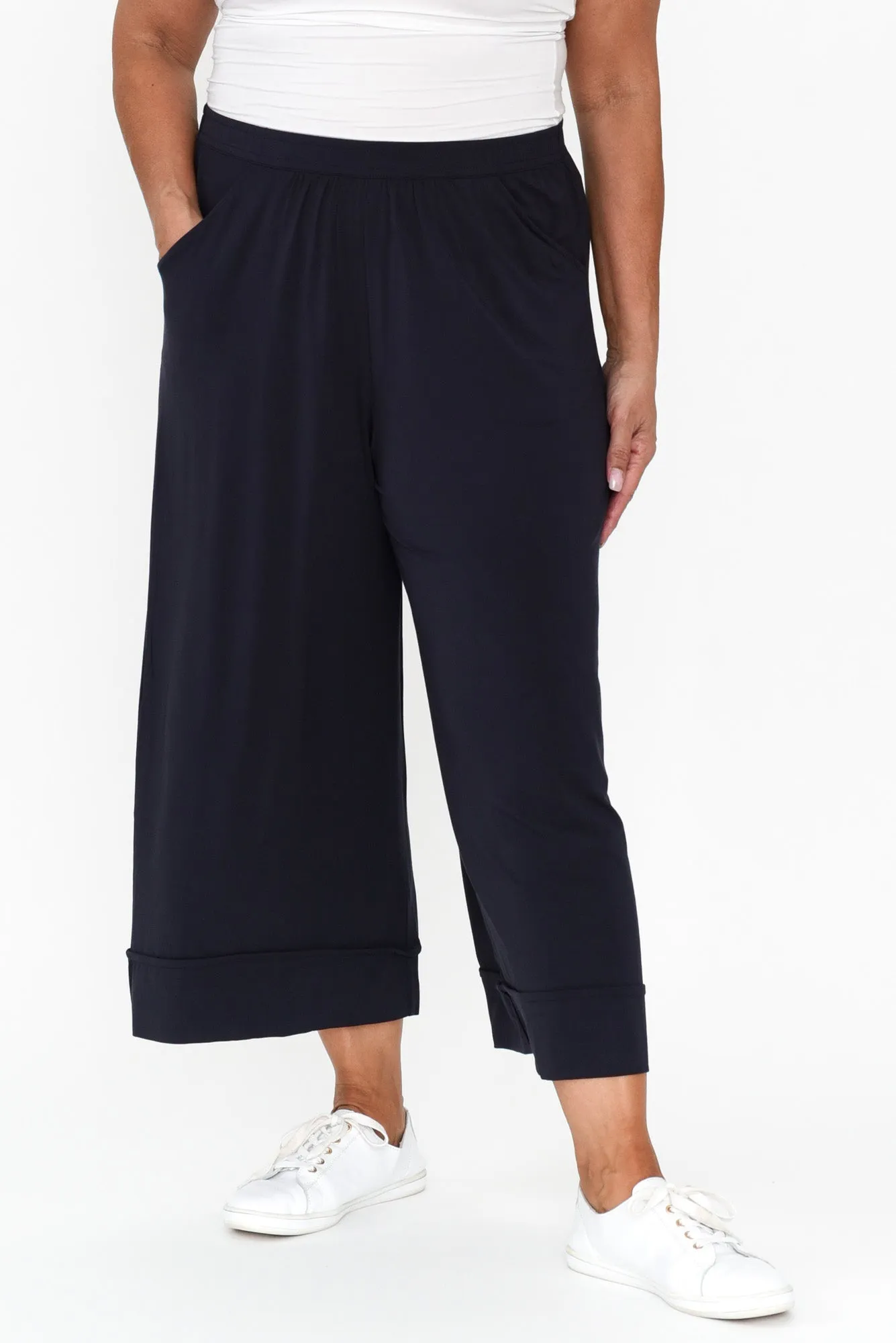 Lena Navy Micro Modal Resort Pants