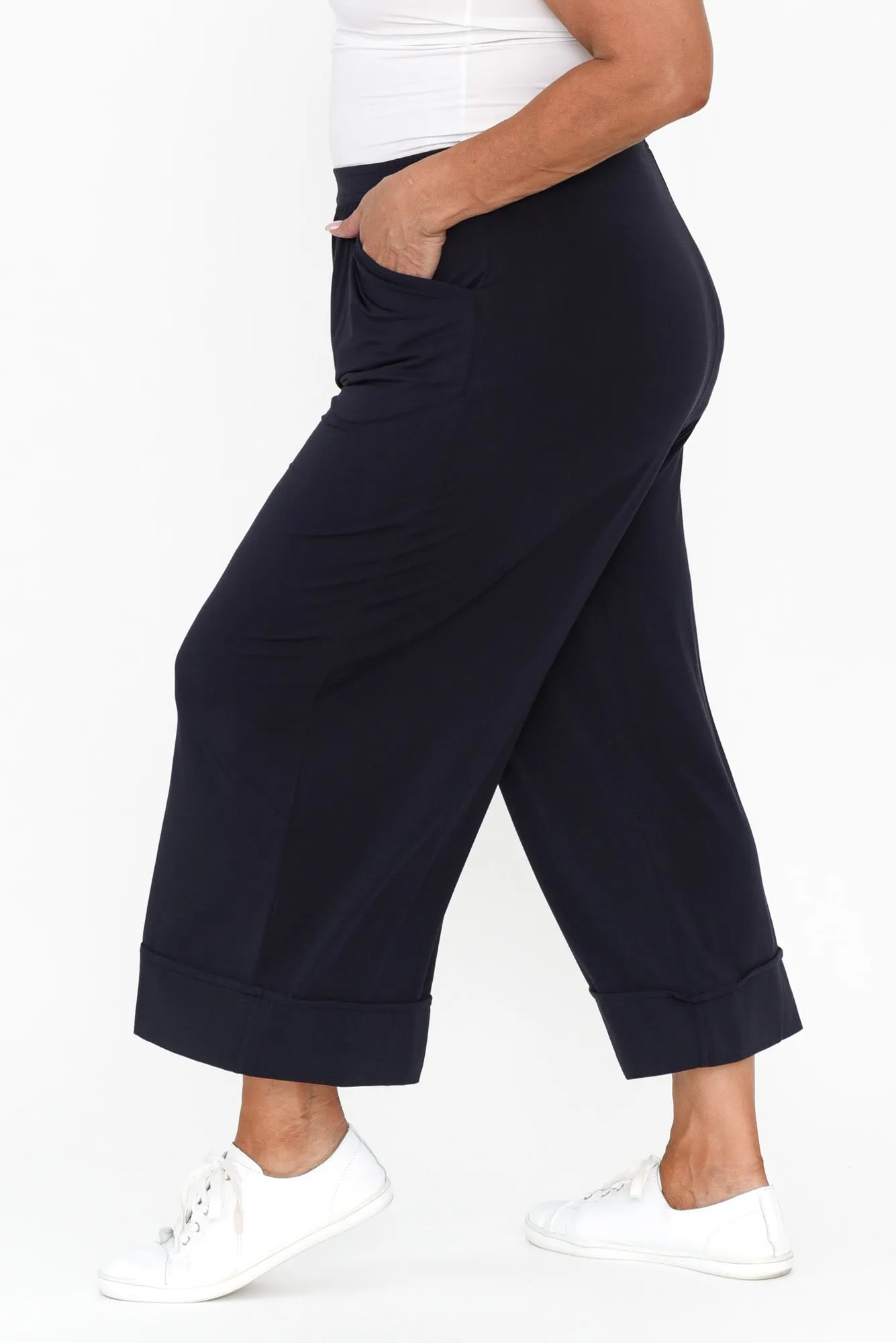 Lena Navy Micro Modal Resort Pants