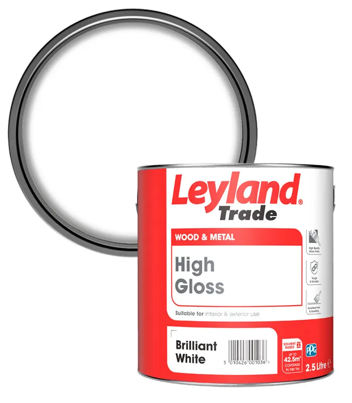 Leyland Trade High Gloss Paint - Brilliant White