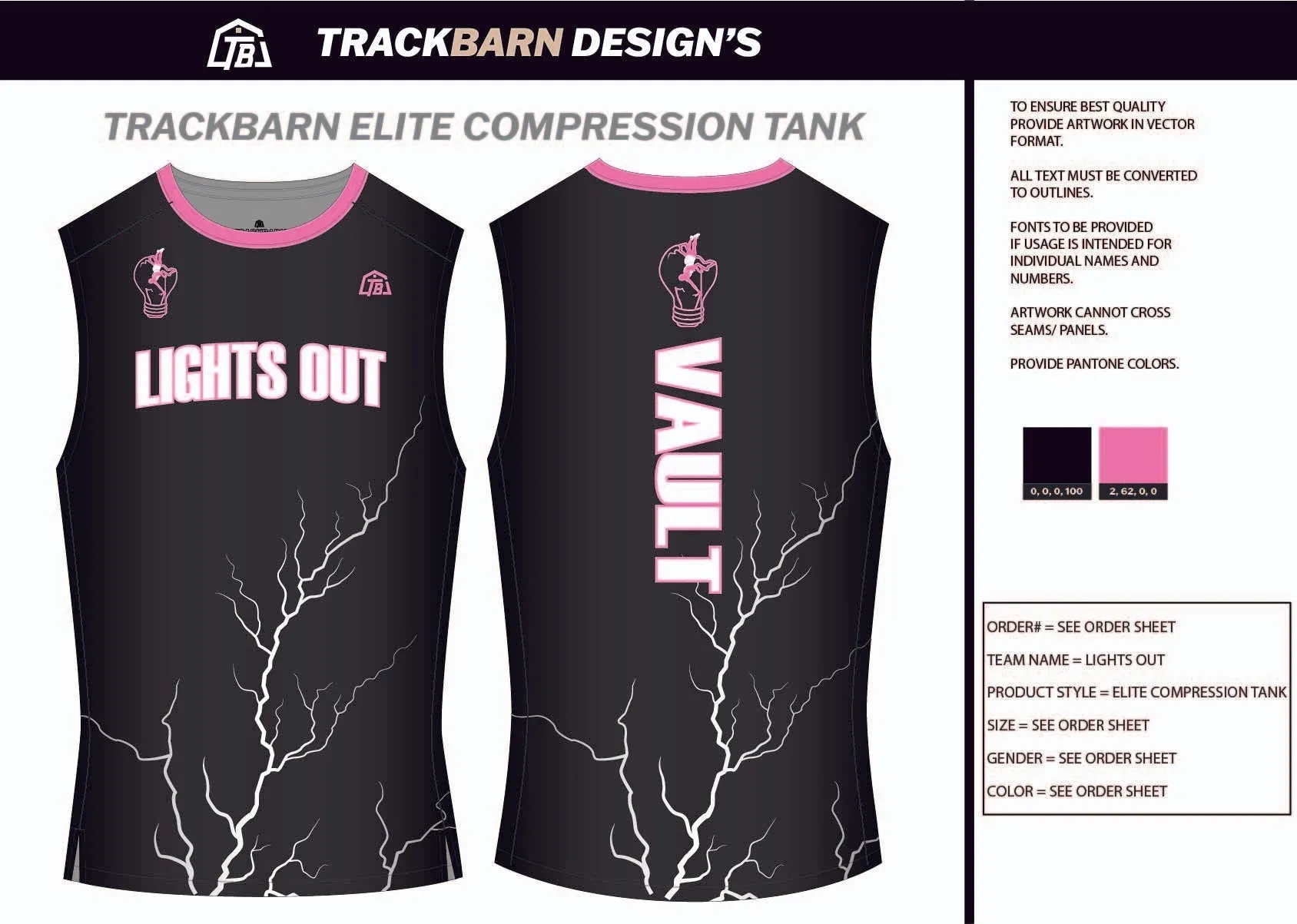 Lights-Out-PV Mens Track Compression Tank