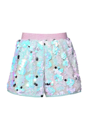 Little Girls Holographic Sequin and Tie Dye Shorts