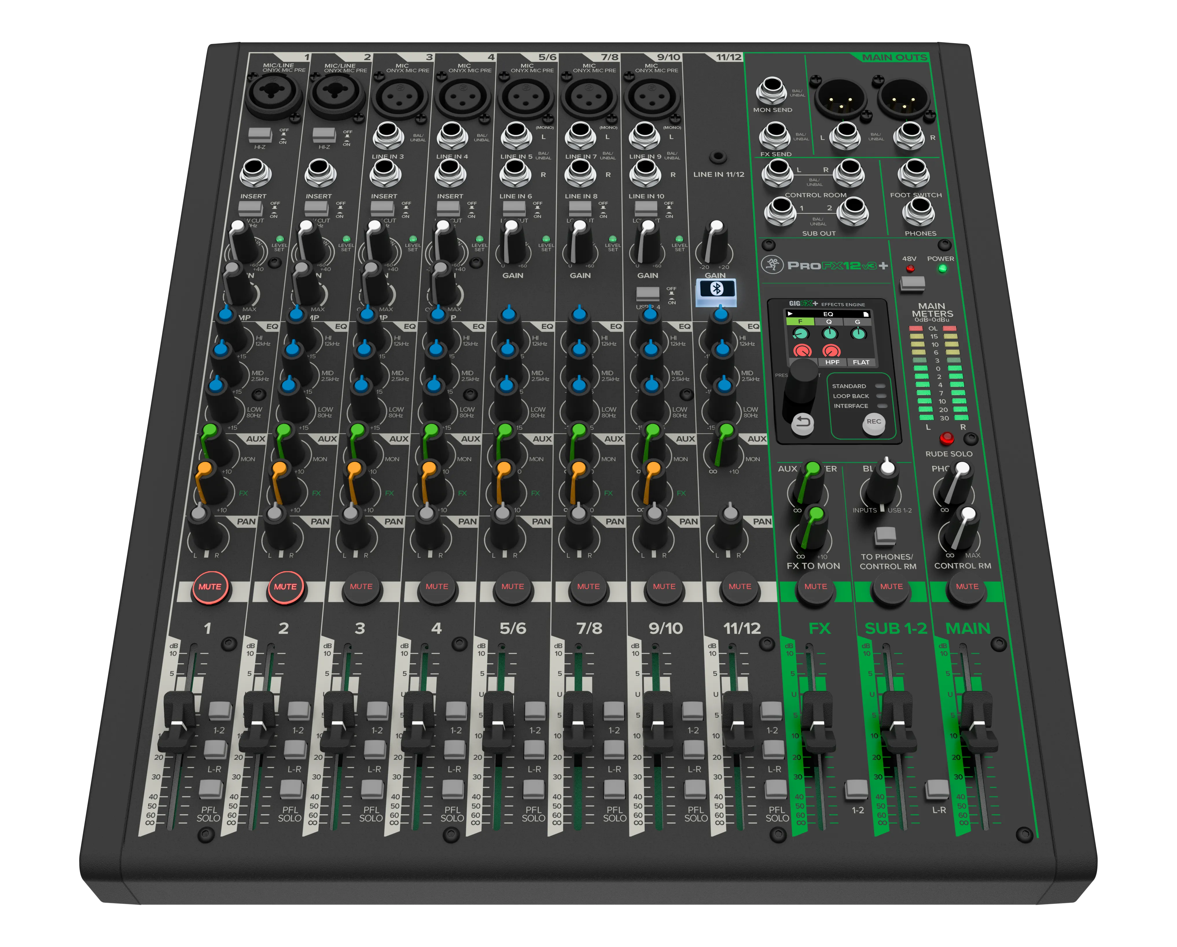 Mackie PROFX12V3  12-Channel Analog Mixer With Enhanced FX, USB Recording Modes and Bluetooth