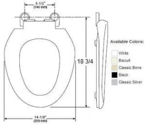 Mansfield Elongated Bone Toilet Seat