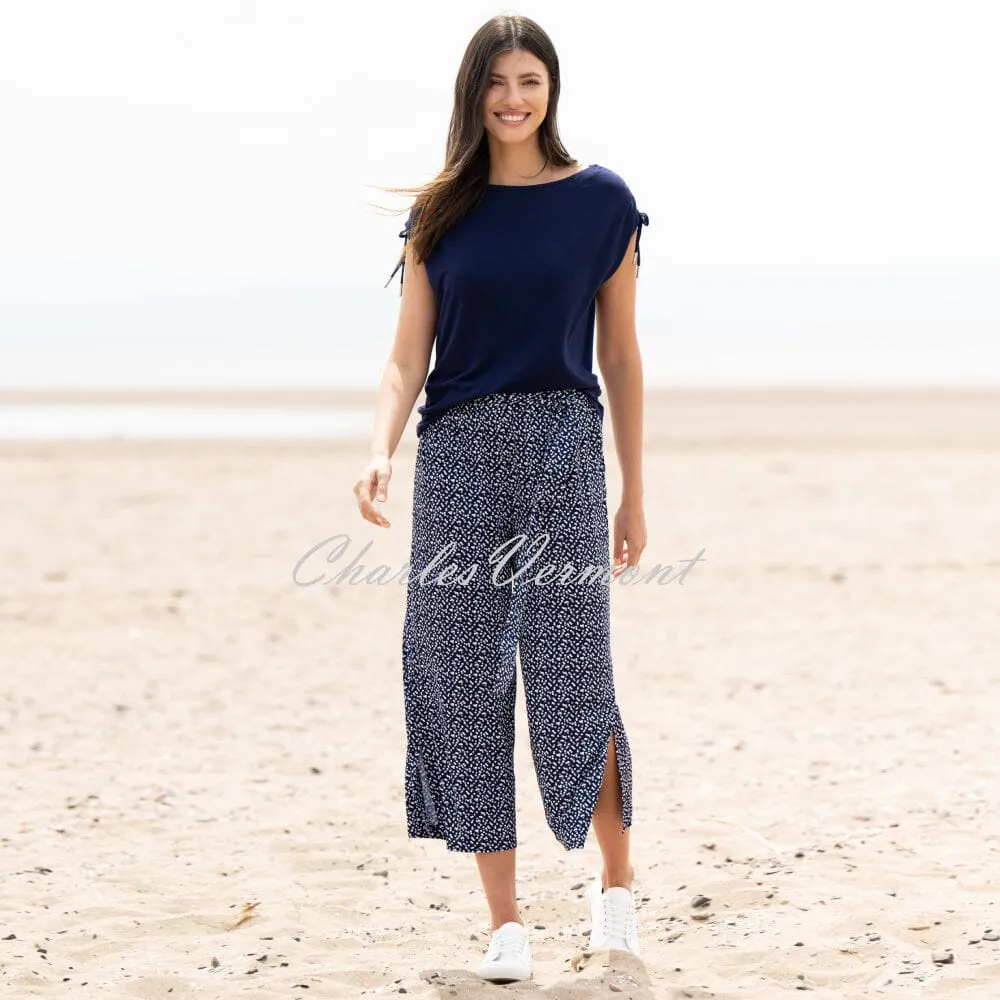 Marble Polka Dot Culotte Trouser - Style 6998-103 (Navy / White)