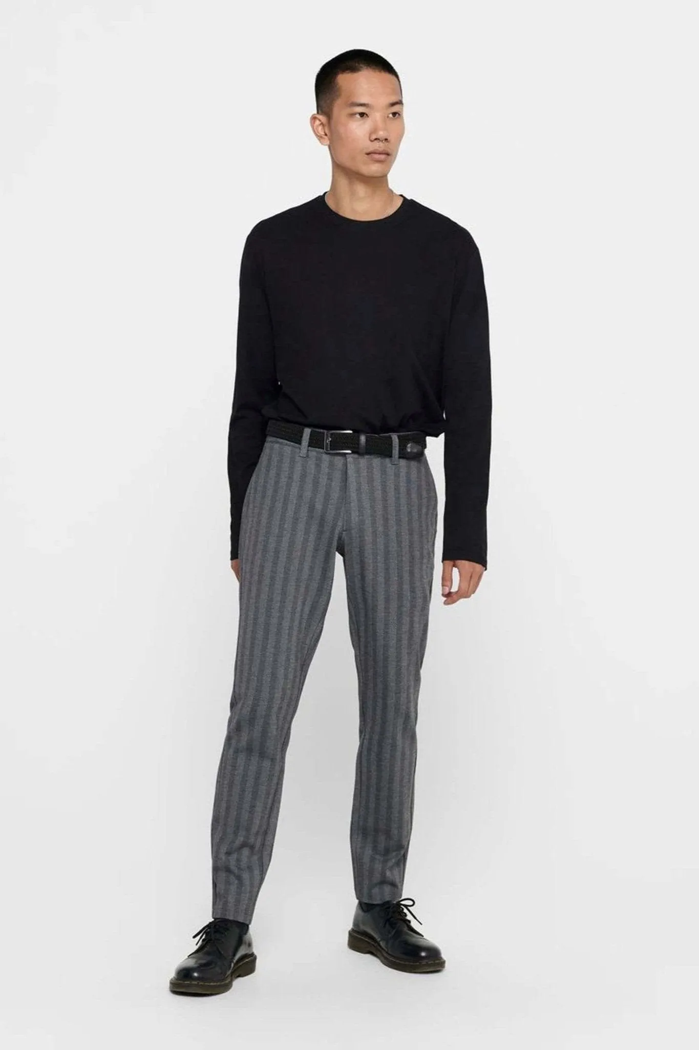 Mark Trousers Stripy - Light grey