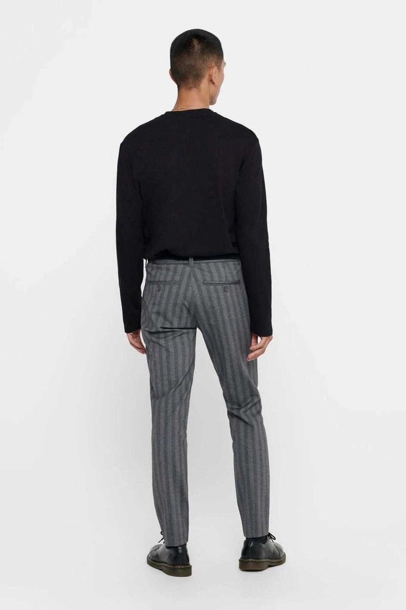 Mark Trousers Stripy - Light grey