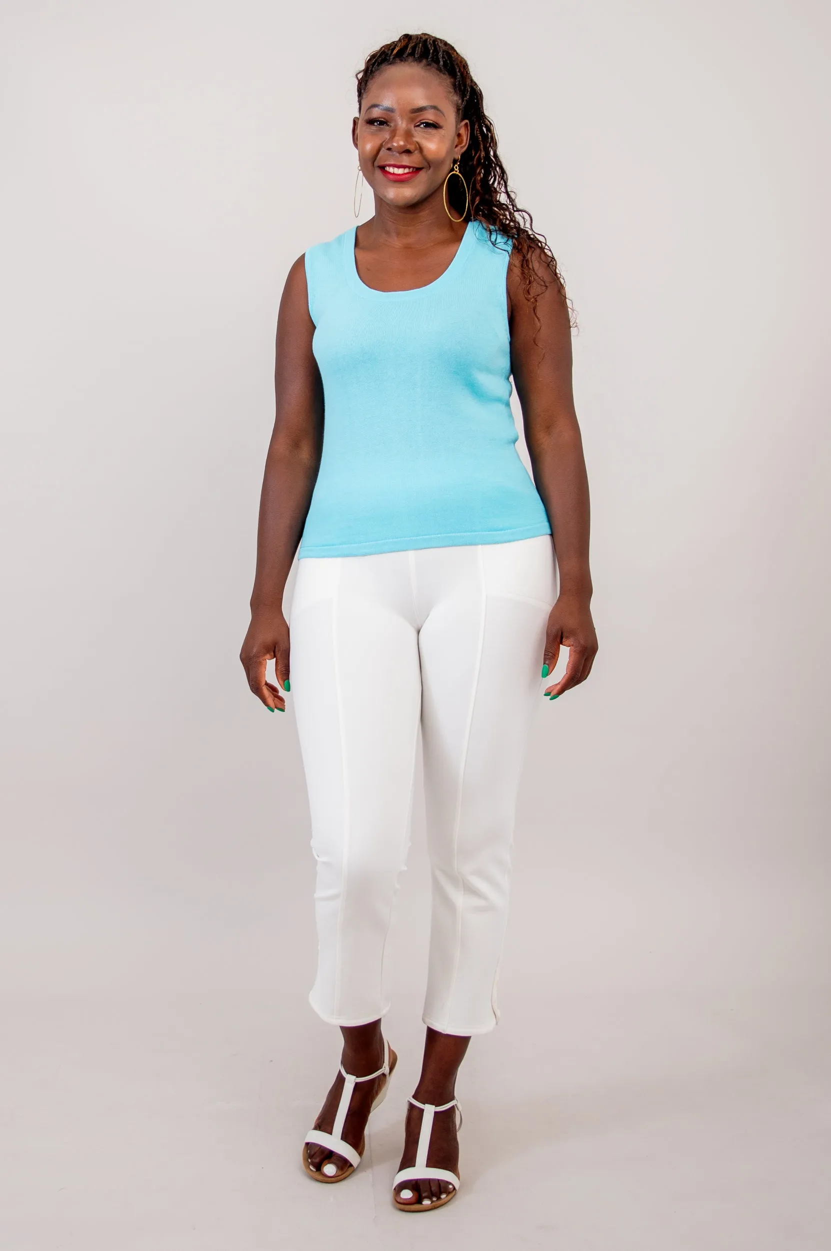 Melanie Tank, Turquoise, Cotton