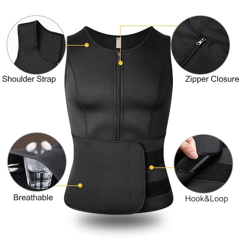 Men Body Shaper Waist Trainer Vest Slimming Shirt Sauna Sweat Vest Compression Undershirt Shapewear Fat Burner Workout Tank Tops(FHM1)(1U101)(1U9)(F101)