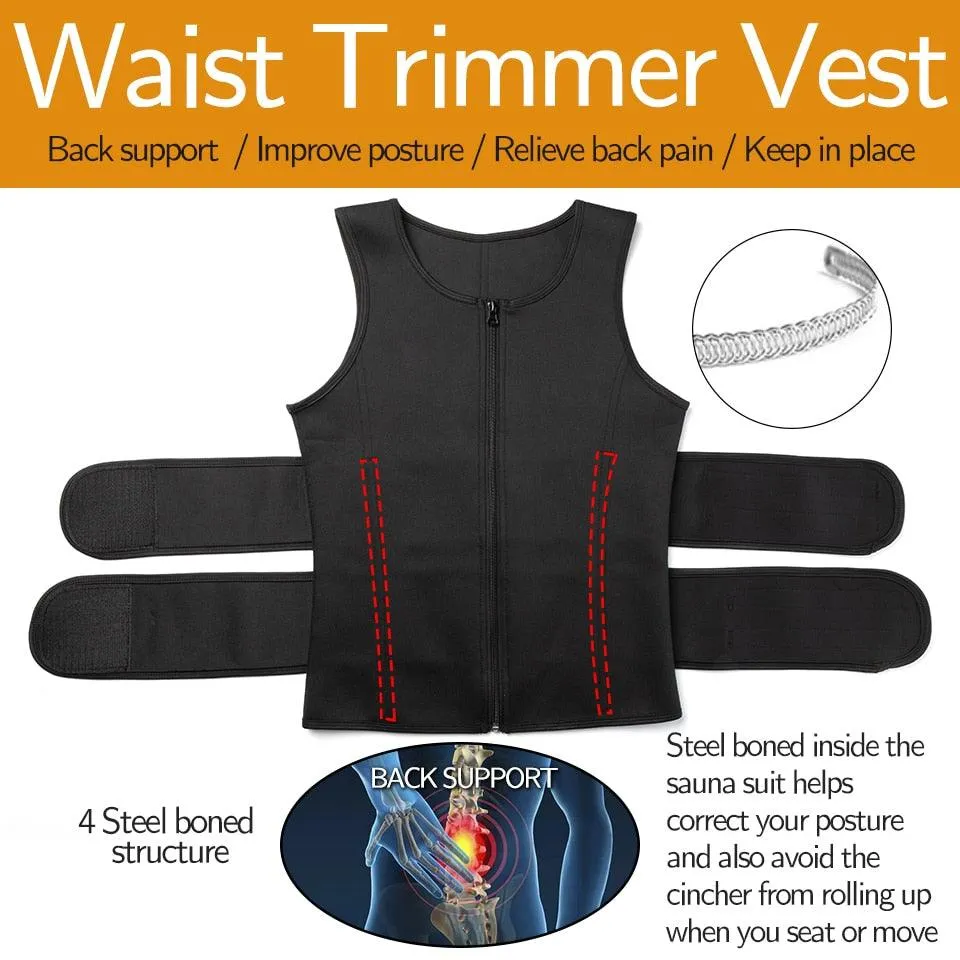 Men Body Shaper Waist Trainer Vest Slimming Shirt Sauna Sweat Vest Compression Undershirt Shapewear Fat Burner Workout Tank Tops(FHM1)(1U101)(1U9)(F101)