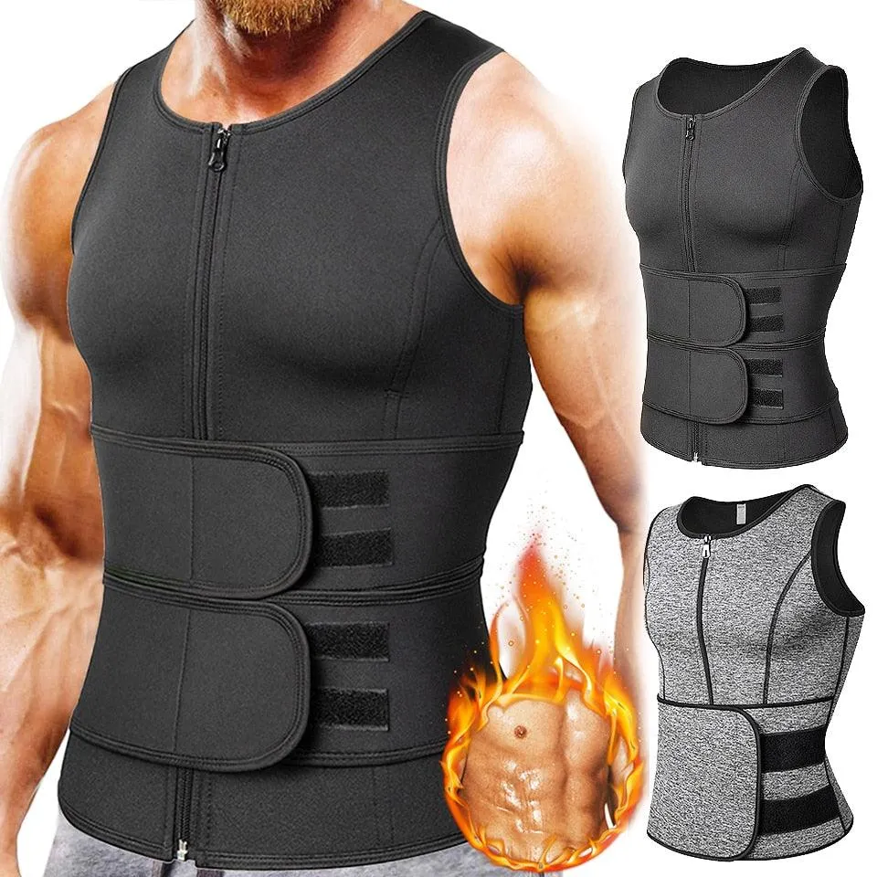 Men Body Shaper Waist Trainer Vest Slimming Shirt Sauna Sweat Vest Compression Undershirt Shapewear Fat Burner Workout Tank Tops(FHM1)(1U101)(1U9)(F101)