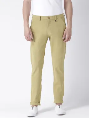 Men Khaki Slim Fit Solid Chinos