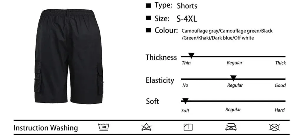 Mens Casual Summer Elastic Waist Shorts