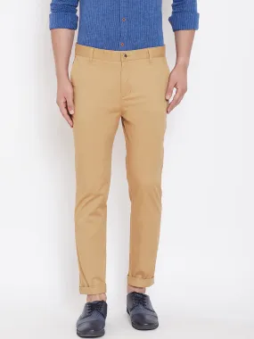 Men's Kakhi Stretch Washed Casual Tailored Fit Chinos