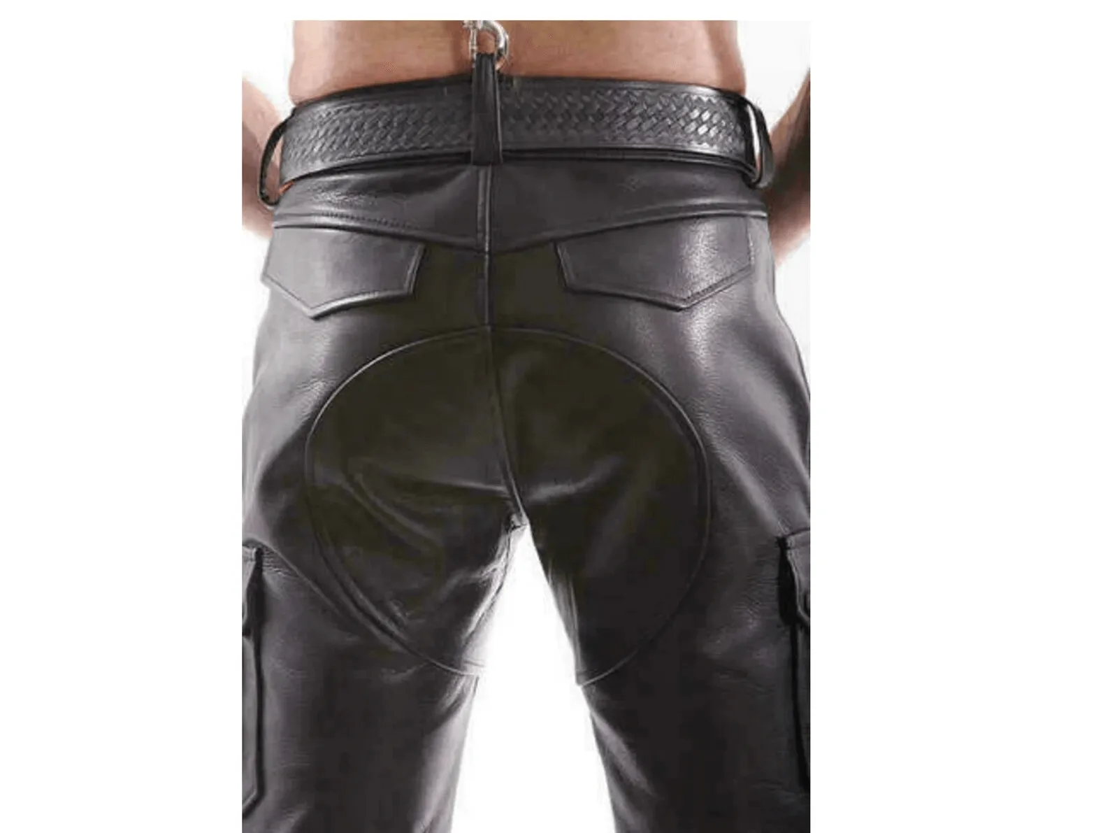 Mens Leather Cargo Shorts