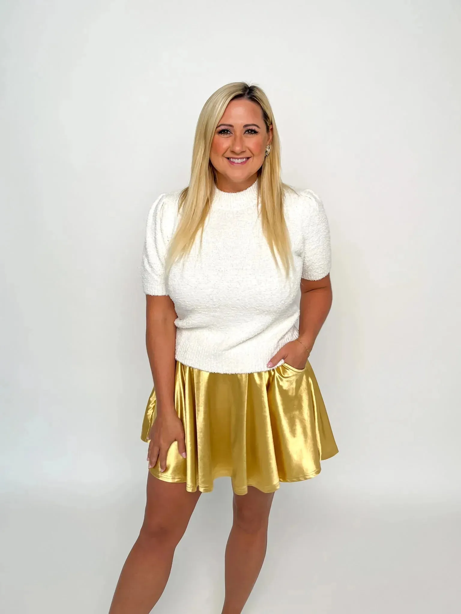 Metallic Gold Skort