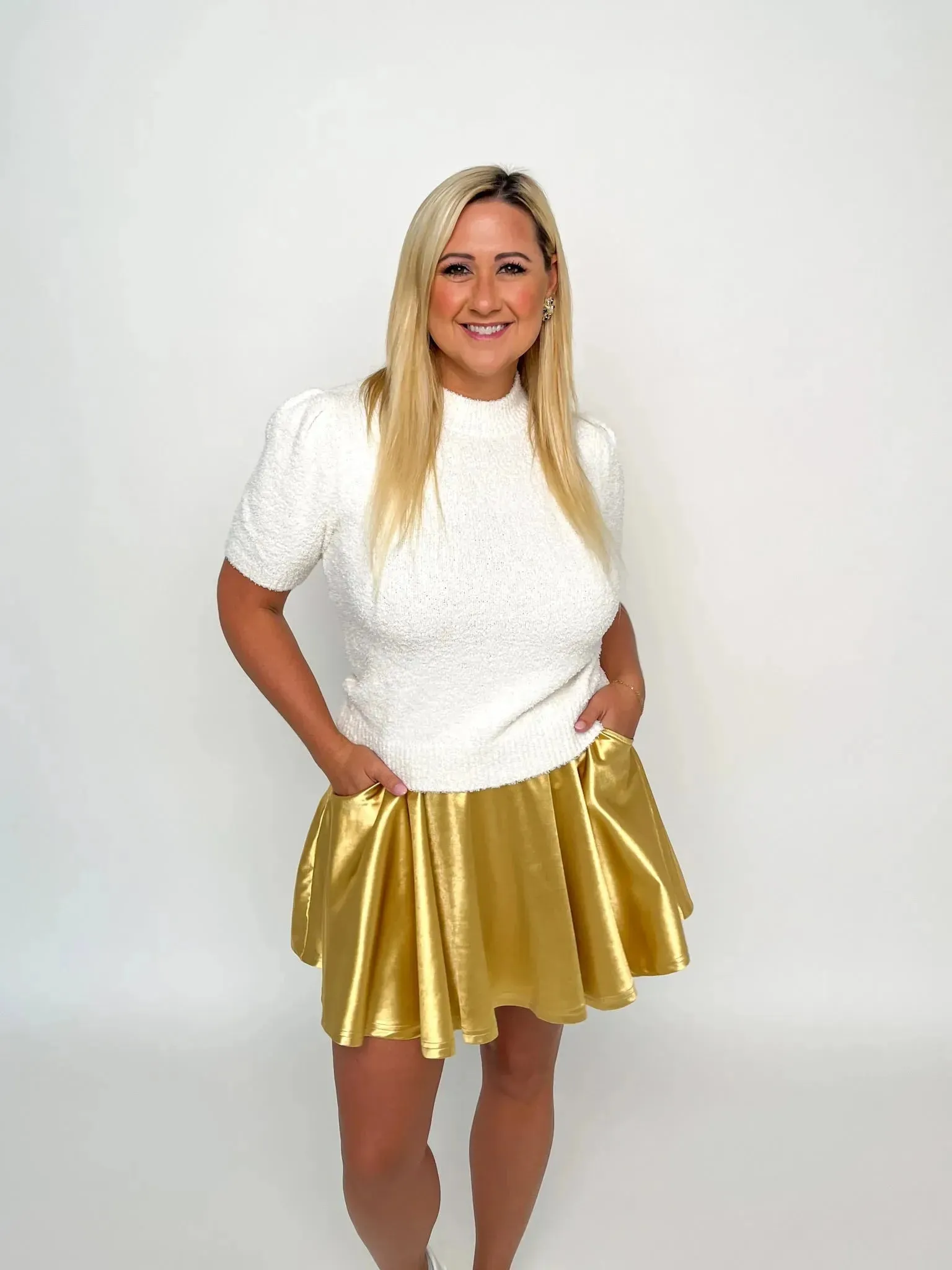 Metallic Gold Skort