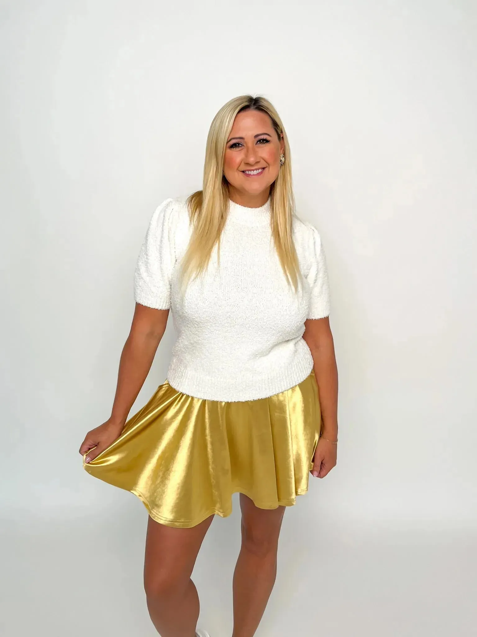 Metallic Gold Skort