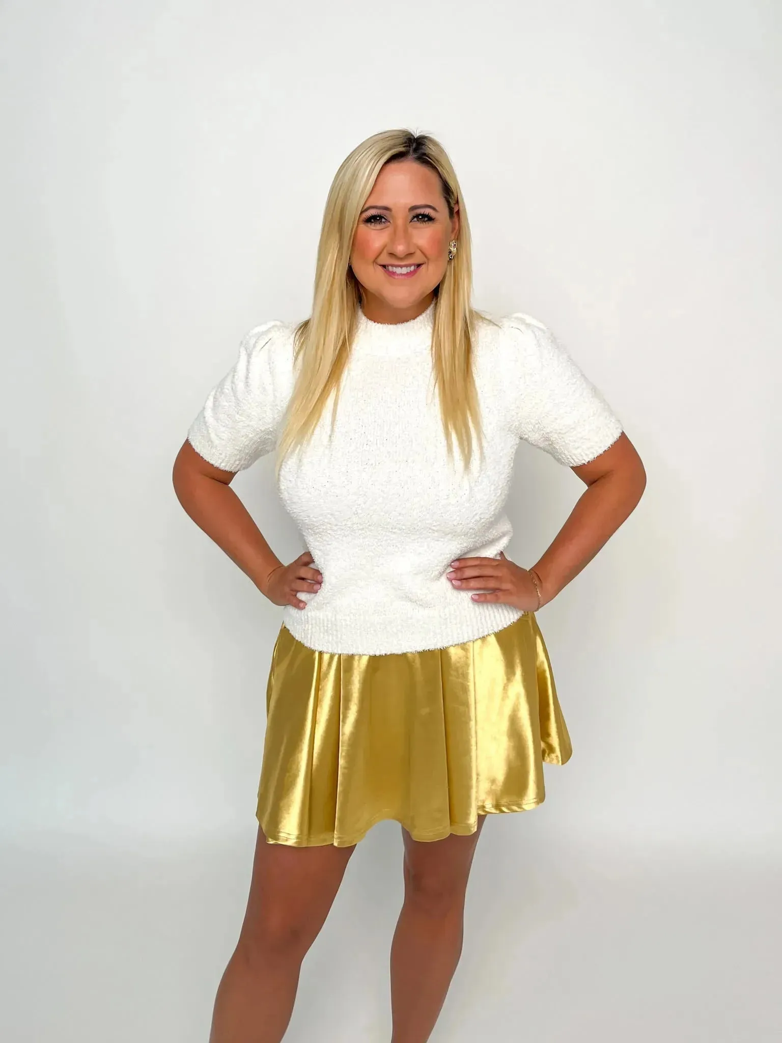 Metallic Gold Skort