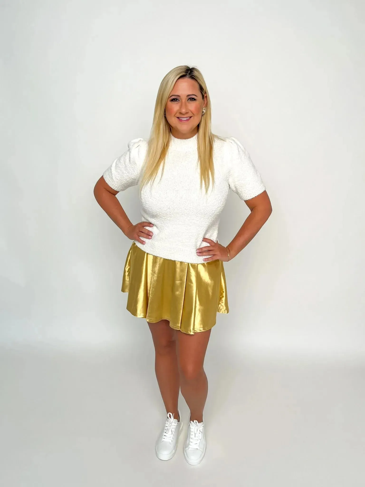 Metallic Gold Skort