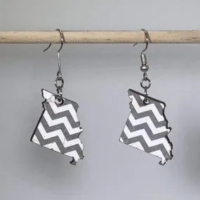 Missouri Chevron Wooden Dangle Earrings by Cate's Concepts, LLC