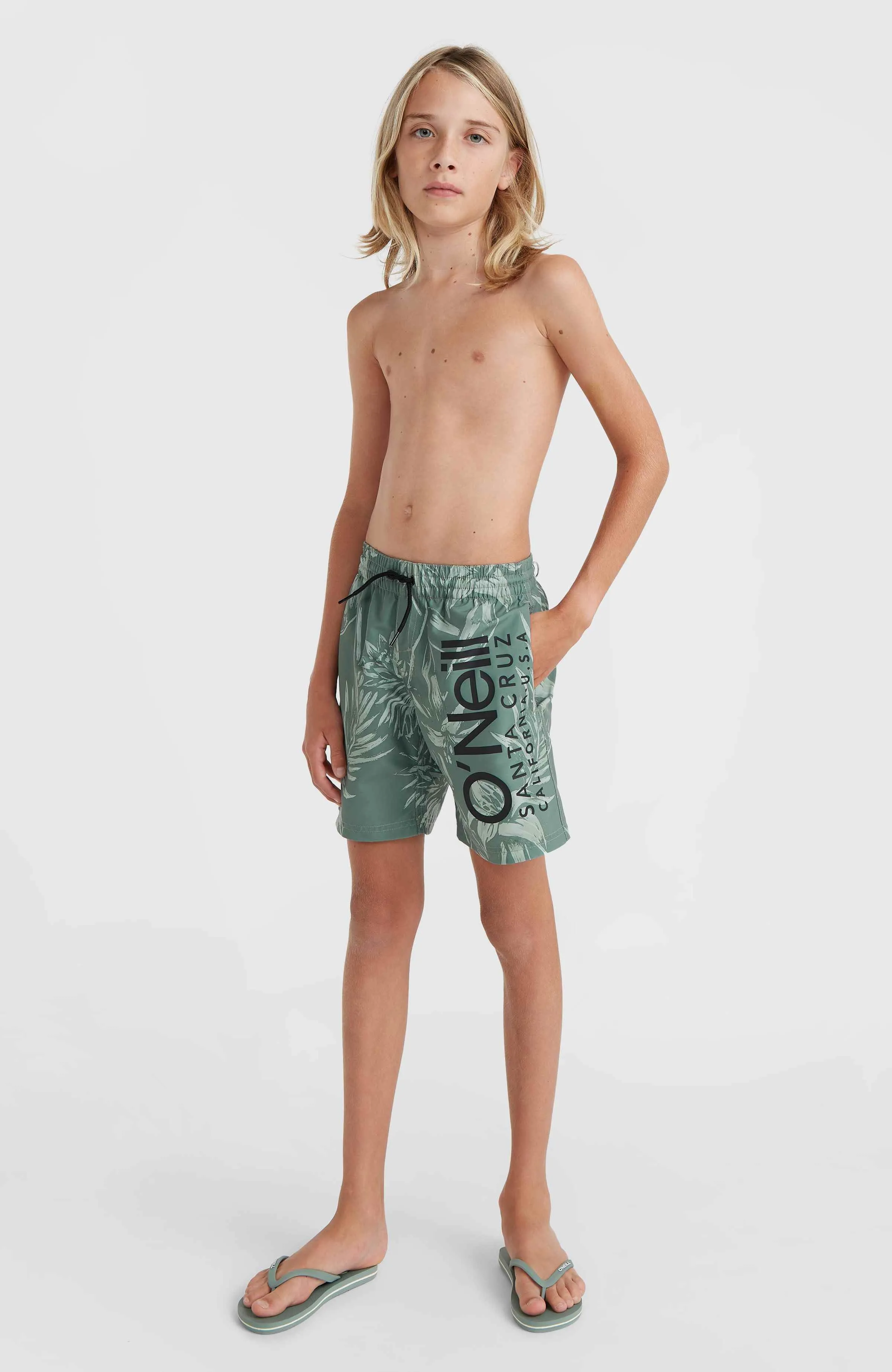 Mix and Match Cali Floral 14'' Swim Shorts | Green Tonal Tropicana