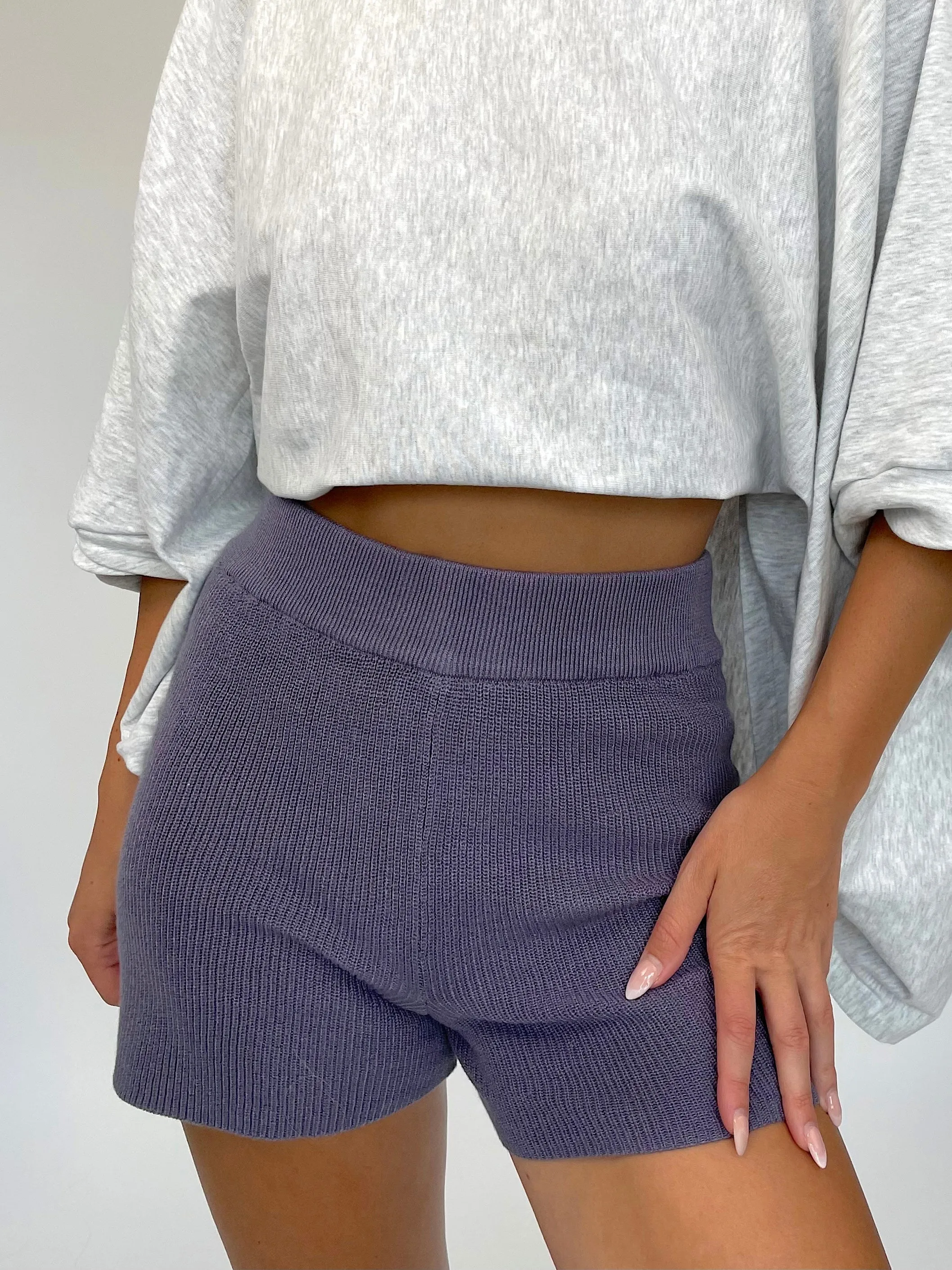 Morning Fog Knit Shorts // Midnight Blue