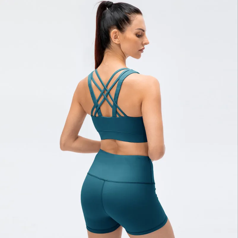 Mountain Trail Organic Cotton Womens Activewear Sports Bra & Shorts Set