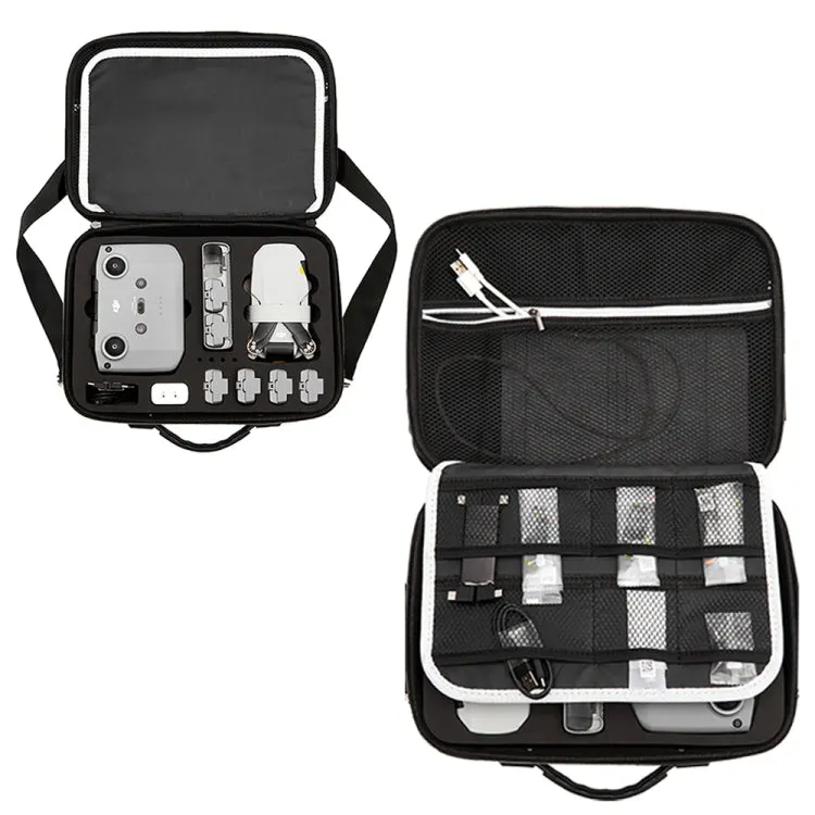 Multi-function PU Shoulder Storage Bag Suitcase with Baffle For DJI Mavic Mini 2(Black Liner)