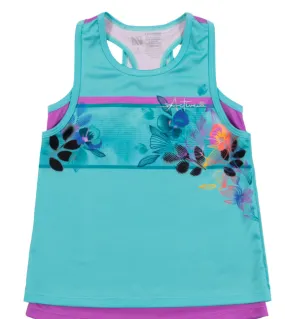 Nano - Layered Teal Athletic Tank Top