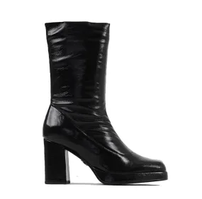 New Melanie Stretch Black Ankle Boots