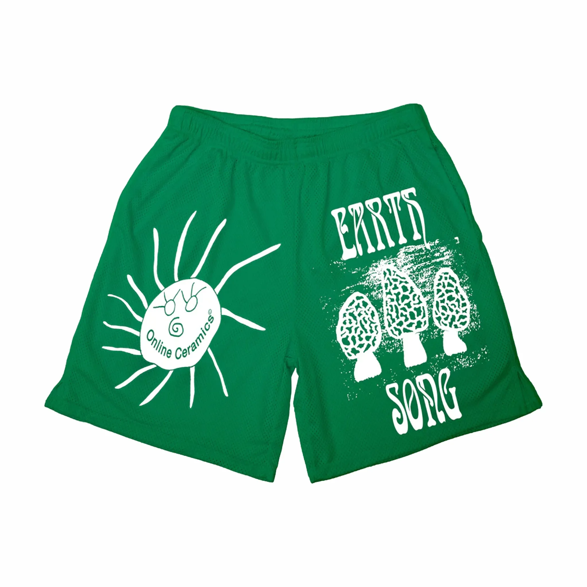 Online Ceramics Earth Song Mesh Shorts (Green)