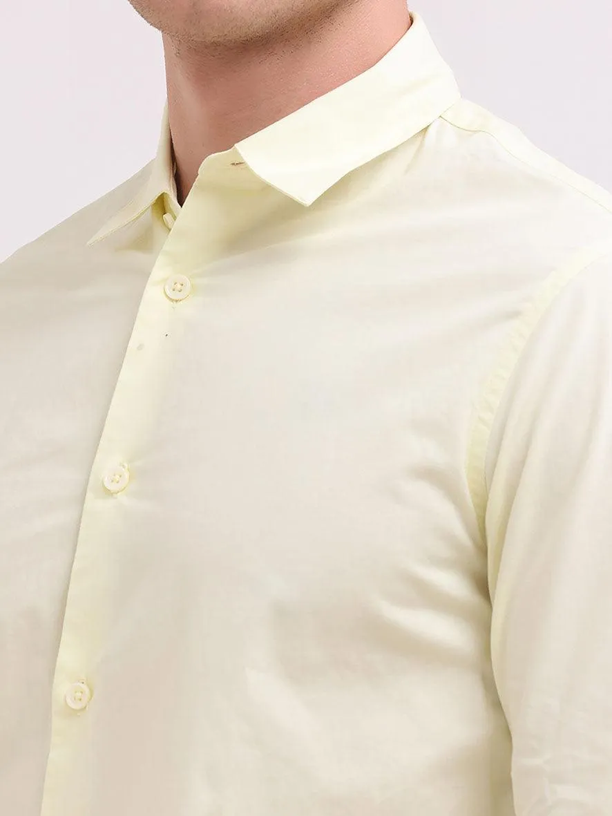 Orchida Plain Full Sleeve Poplin Shirt Yellow