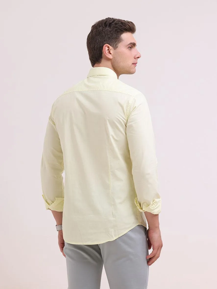 Orchida Plain Full Sleeve Poplin Shirt Yellow