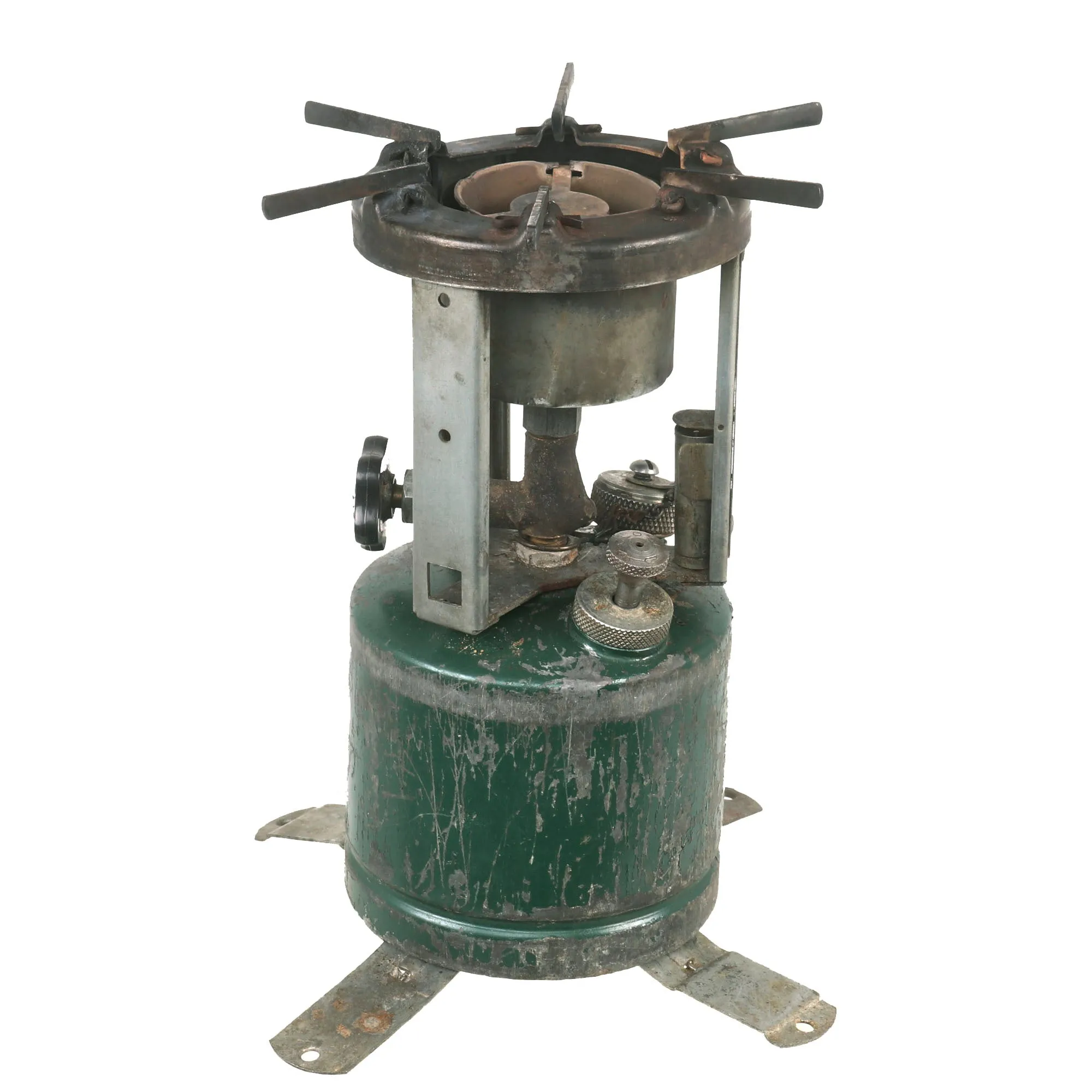 Original WWII U.S. Issue American Gas Machine Company Gasoline Camp Stove in Bayonet "F" Canister - Dated 1941