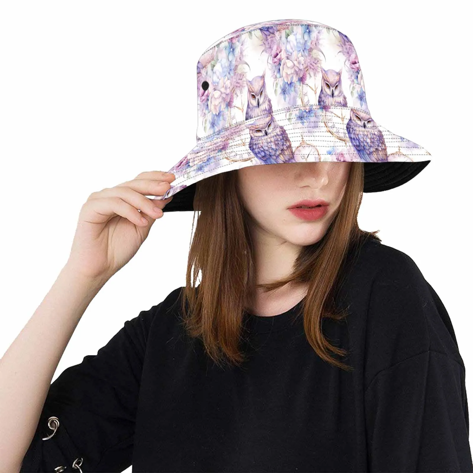 Pastel Owls  Unisex Summer Single-Layer Bucket Hat